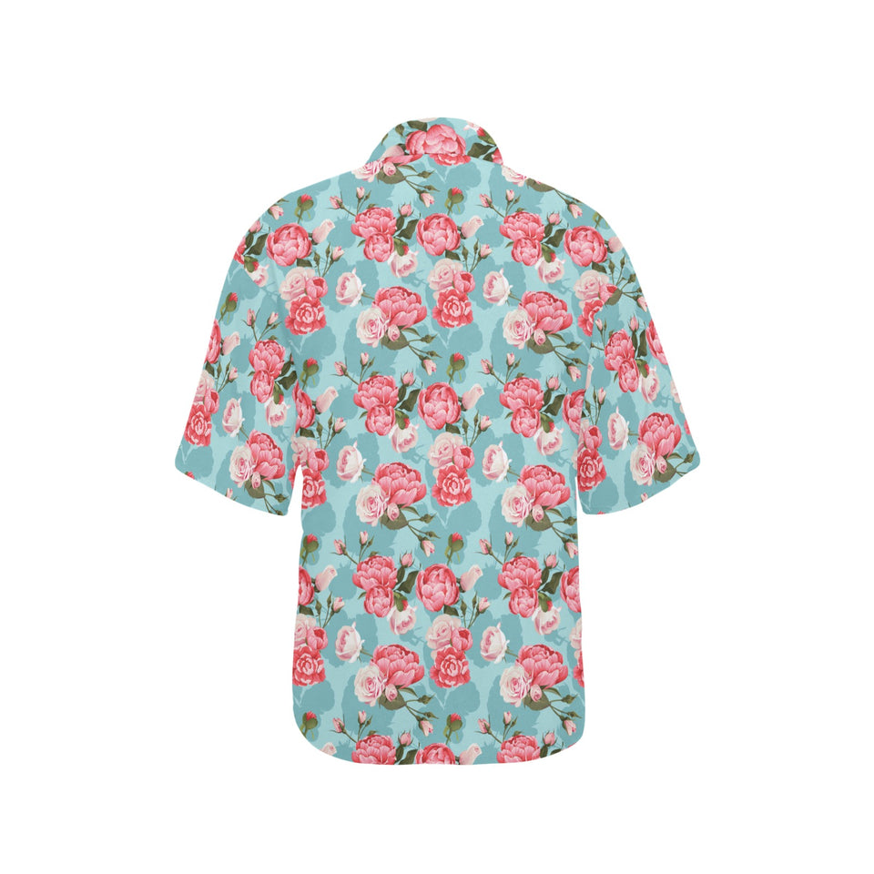 Rose Pattern Print Design 03 Women's All Over Print Hawaiian Shirt