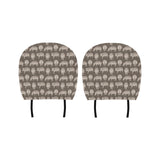 Hippopotamus Pattern Print Design 04 Car Headrest Cover