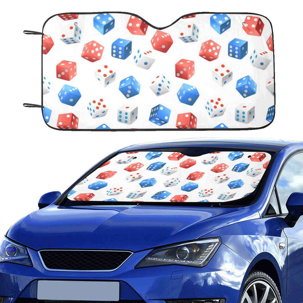 Dice Pattern Print Design 01 Car Sun Shade