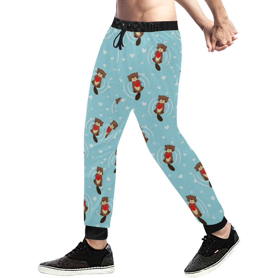 Otter Heart Pattern Unisex Casual Sweatpants