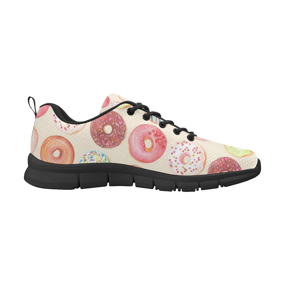 Donut Pattern Men's Sneakers Black