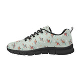 Dachshund Skating Pattern Men's Sneakers Black