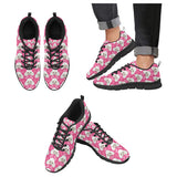 Poodle Pattern Pink background Men's Sneakers Black