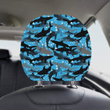 Shark Pattern Background Car Headrest Cover