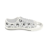 Panda Pattern Background Women's Low Top Canvas Shoes White