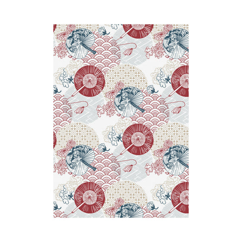 Japanese Fan Pattern House Flag Garden Flag
