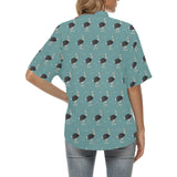 Ostrich Pattern Print Design 01 Women's All Over Print Hawaiian Shirt