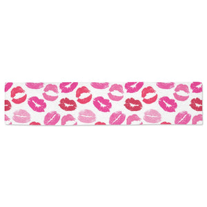 Lips Pattern Print Design 05 Table Runner