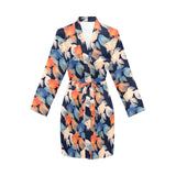 Goldfish Pattern Print Design 04 Women's Long Sleeve Belted Night Robe