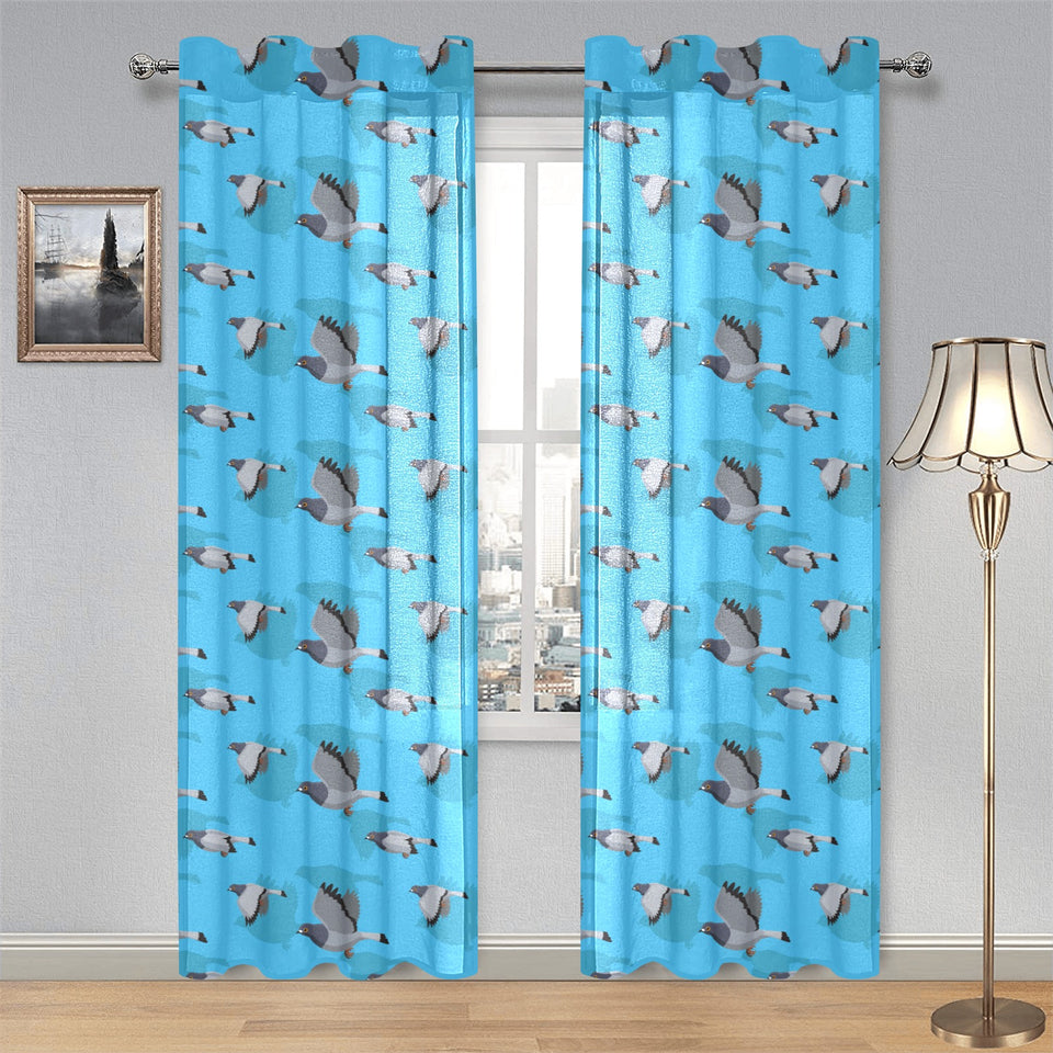 Pigeon Pattern Print Design 05 Gauze Curtain