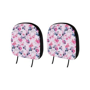 Flamingo Pink Pattern Car Headrest Cover