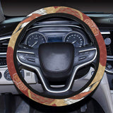 Japanese Crane Theme Pattern Car Steering Wheel Cover