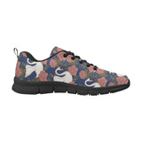 Swan Rose Pattern Men's Sneakers Black