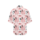 Bull Terrier Pattern Print Design 03 Women's All Over Print Hawaiian Shirt