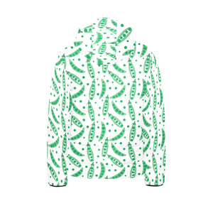 Green Peas Pattern Print Design 01 Kids' Boys' Girls' Padded Hooded Jacket