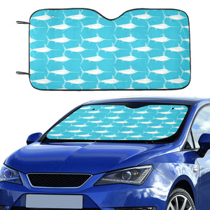 Swordfish Pattern Print Design 02 Car Sun Shade