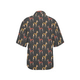 Greyhound Pattern Print Design 01 Women's All Over Print Hawaiian Shirt