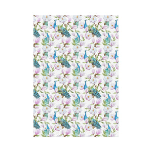 Peacock Pink Flower Pattern House Flag Garden Flag