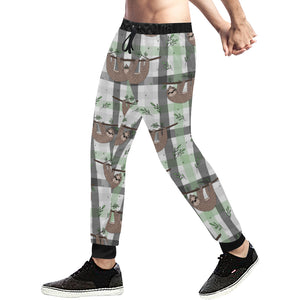 Sloth Pattern Stripe Background Unisex Casual Sweatpants