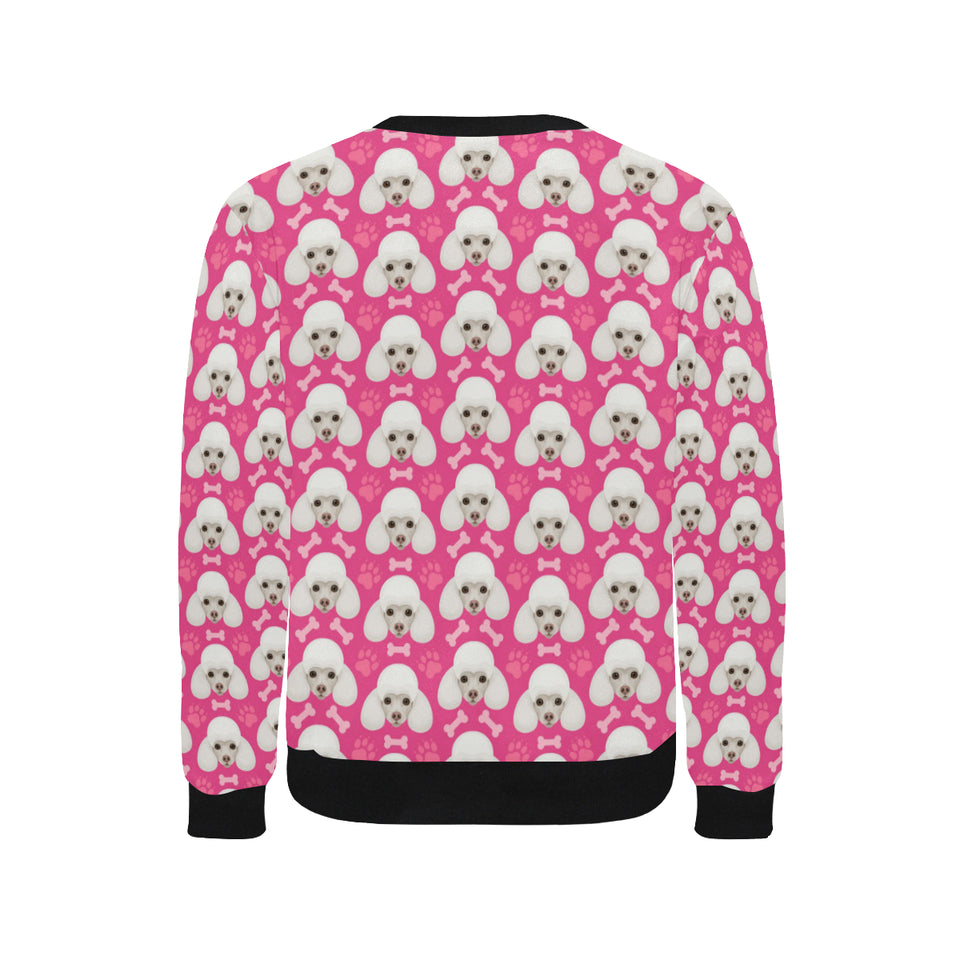 Poodle Pattern Pink background Men's Crew Neck Sweatshirt