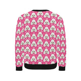 Poodle Pattern Pink background Men's Crew Neck Sweatshirt