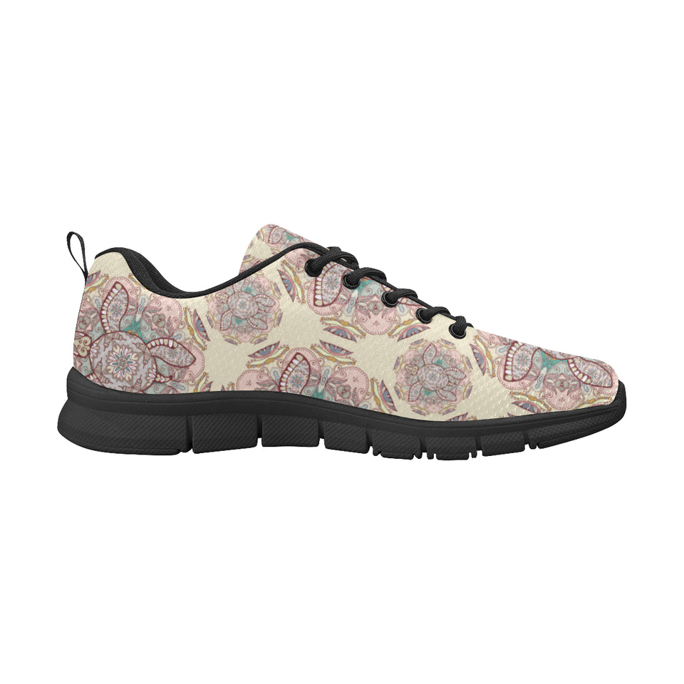 Sea Turtle Tribal Pattern Men's Sneakers Black