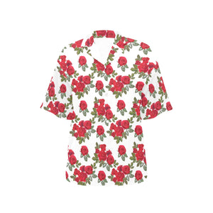 Rose Pattern Print Design 05 Women's All Over Print Hawaiian Shirt