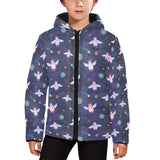 Pig Pattern Print Design 05 Kids' Boys' Girls' Padded Hooded Jacket