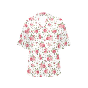 Rose Pattern Print Design 02 Women's All Over Print Hawaiian Shirt