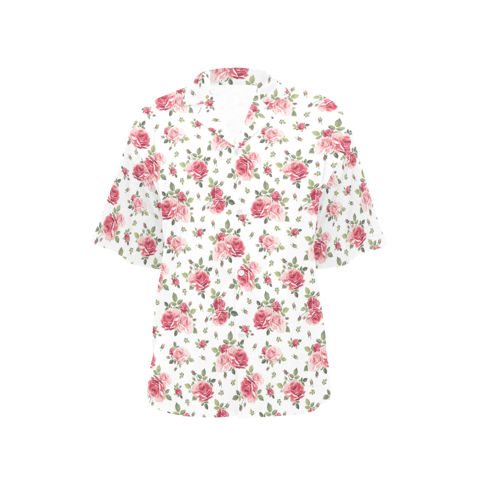 Rose Pattern Print Design 02 Women's All Over Print Hawaiian Shirt