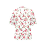 Rose Pattern Print Design 02 Women's All Over Print Hawaiian Shirt