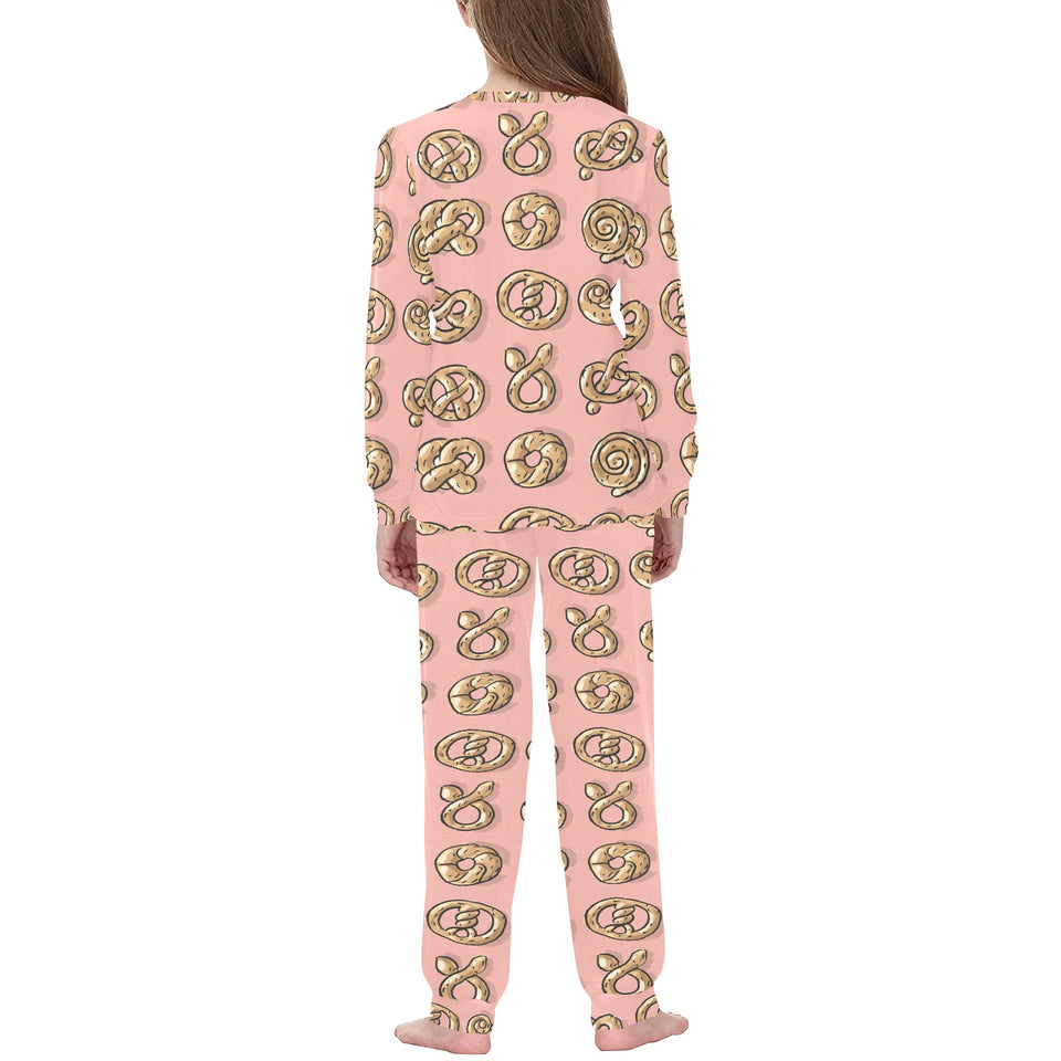 Pretzels Pattern Print Design 04 Kids' Boys' Girls' All Over Print Pajama Set