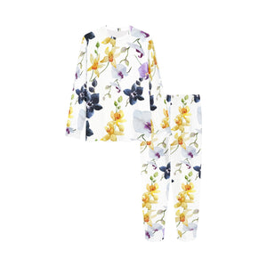 Orchid Pattern Background Kids' Boys' Girls' All Over Print Pajama Set