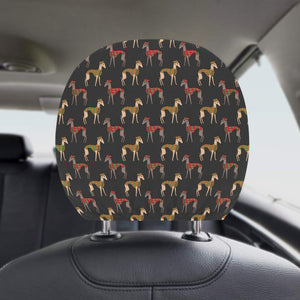 Greyhound Pattern Print Design 01 Car Headrest Cover