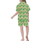 Pelican Pattern Print Design 05 Kids' Boys' Girls' V-Neck Short Pajama Set