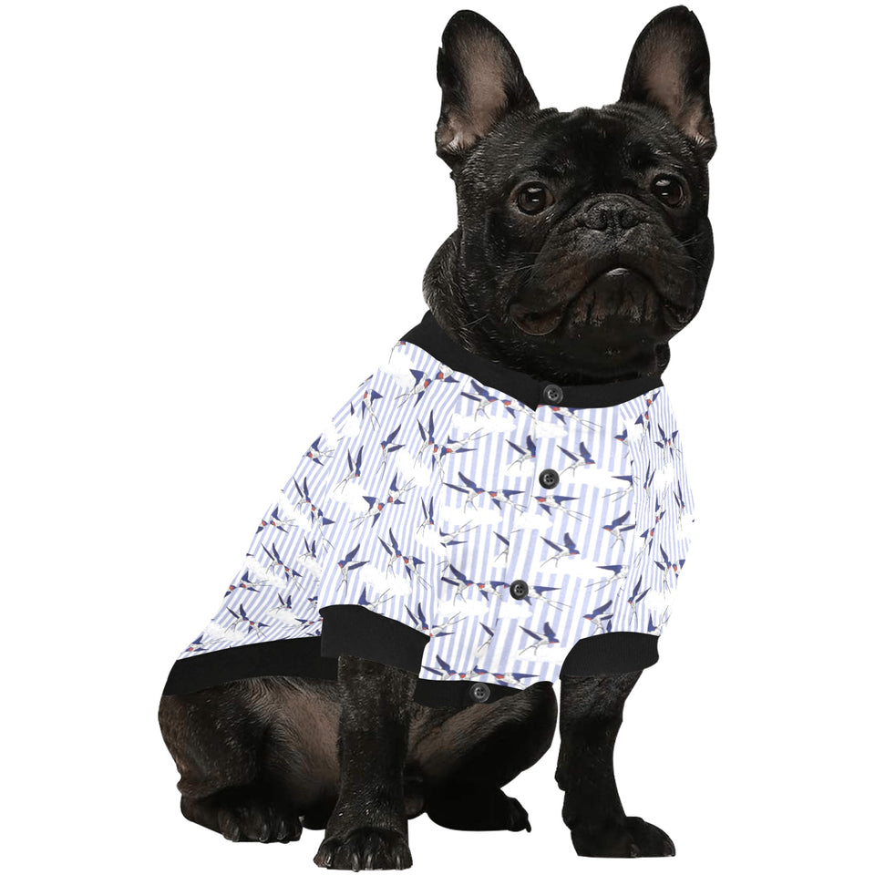 Swallow Pattern Print Design 03 All Over Print Pet Dog Round Neck Fuzzy Shirt