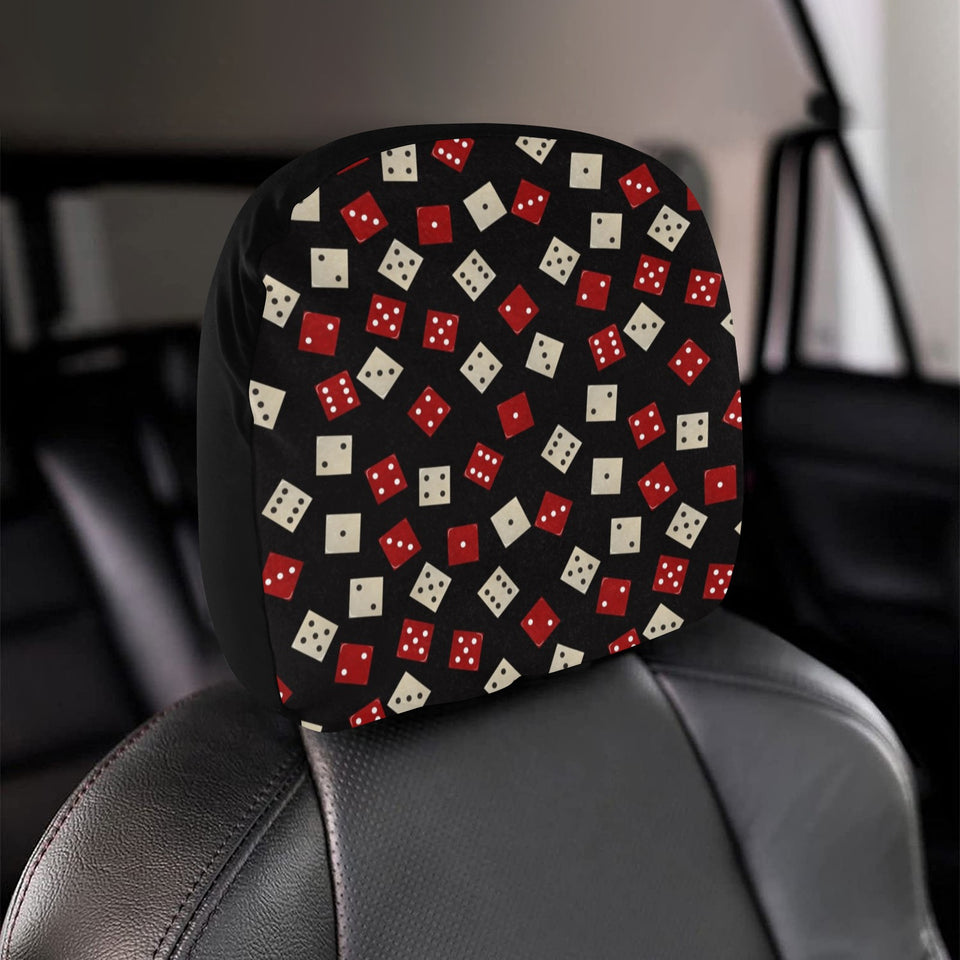 Dice Pattern Print Design 04 Car Headrest Cover