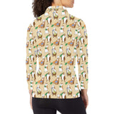 Guinea Pig Pattern Print Design 02 Women's Long Sleeve Polo Shirt