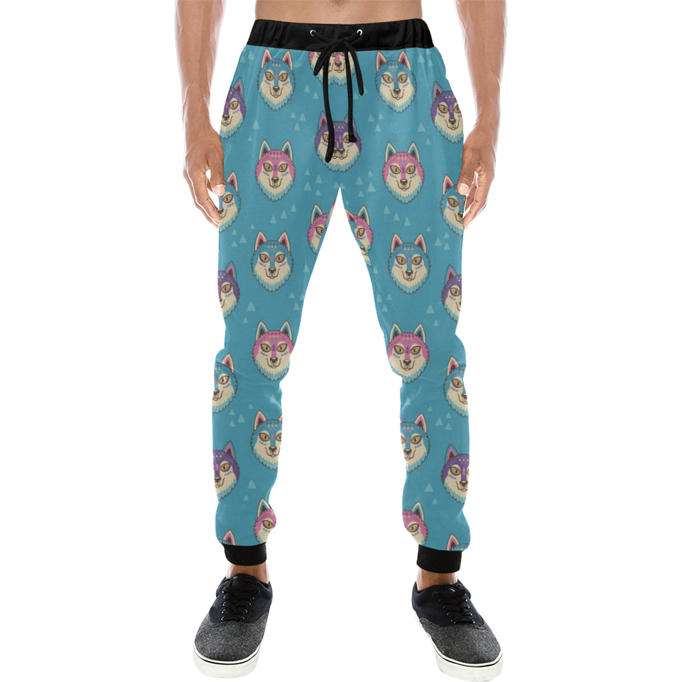 Siberian Husky Head Pattern Unisex Casual Sweatpants