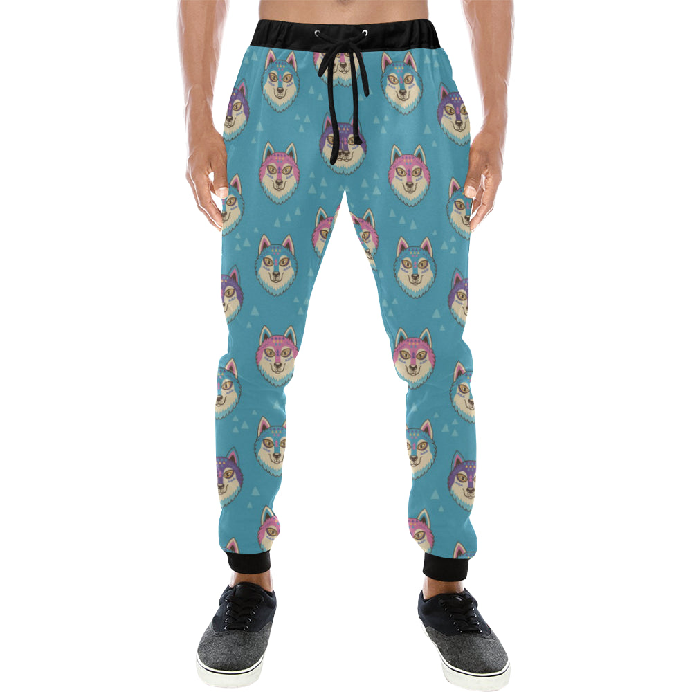 Siberian Husky Head Pattern Unisex Casual Sweatpants