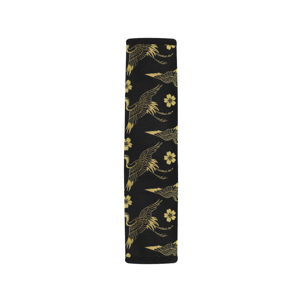 Gold Japanese Theme Pattern Car Seat Belt Cover