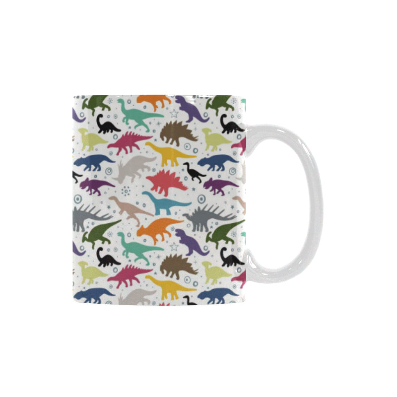 Colorful Dinosaur Pattern Classical White Mug (FulFilled In US)