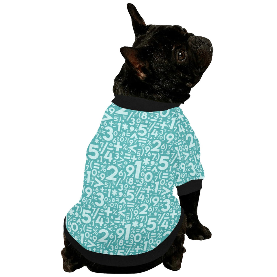 Math Pattern Print Design 05 All Over Print Pet Dog Round Neck Fuzzy Shirt