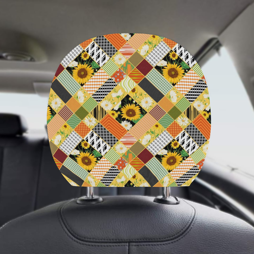 Sunflower Pattern Car Headrest Cover