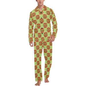 Hamburger Pattern Print Design 02 Men's Long Pajama Set