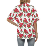 Rose Pattern Print Design 05 Women's All Over Print Hawaiian Shirt