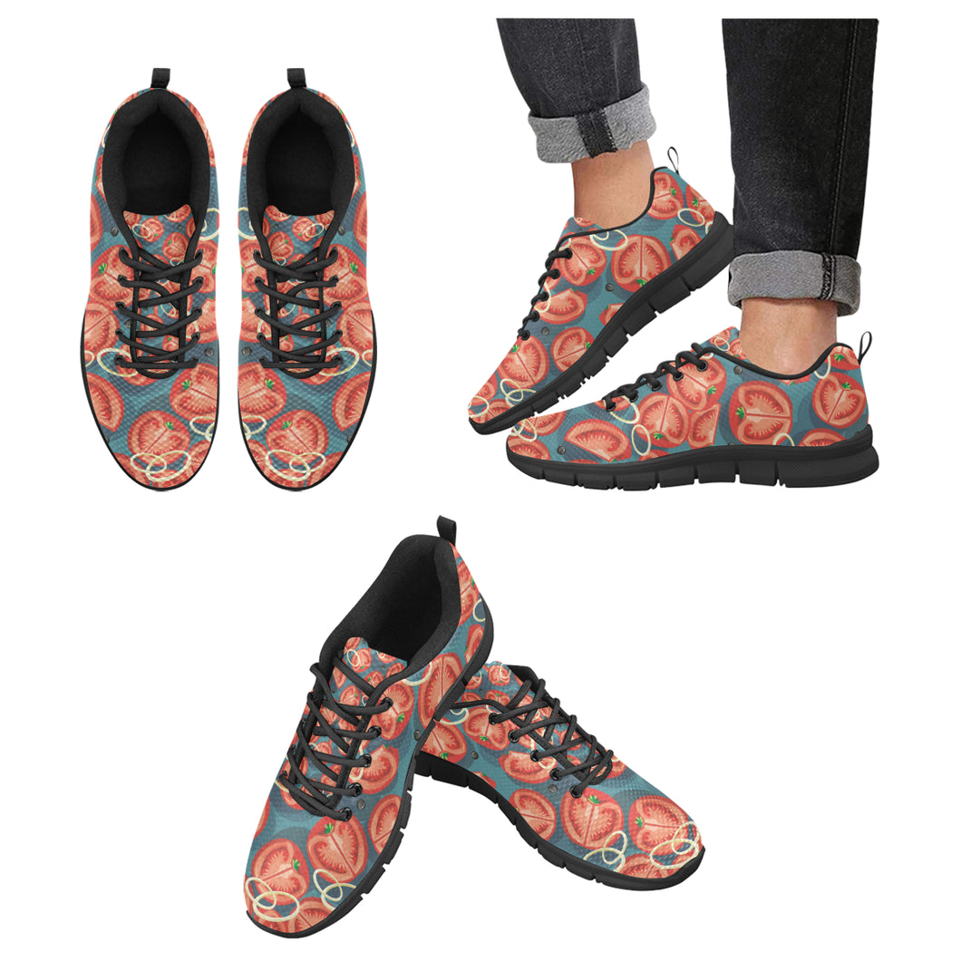 Tomato Pattern Background Men's Sneakers Black