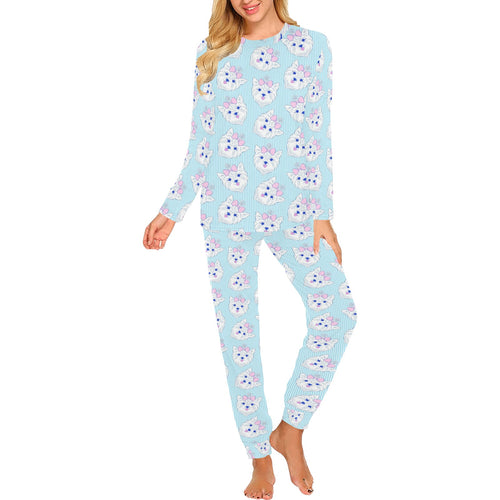 Yorkshire Terrier Pattern Print Design 01 Women's All Over Print Pajama Set