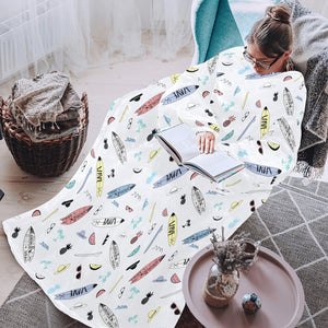 Surfboard Pattern Print Design 01 Blanket Robe with Sleeves