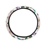 Hummingbird Pattern Print Design 01 Car Steering Wheel Cover